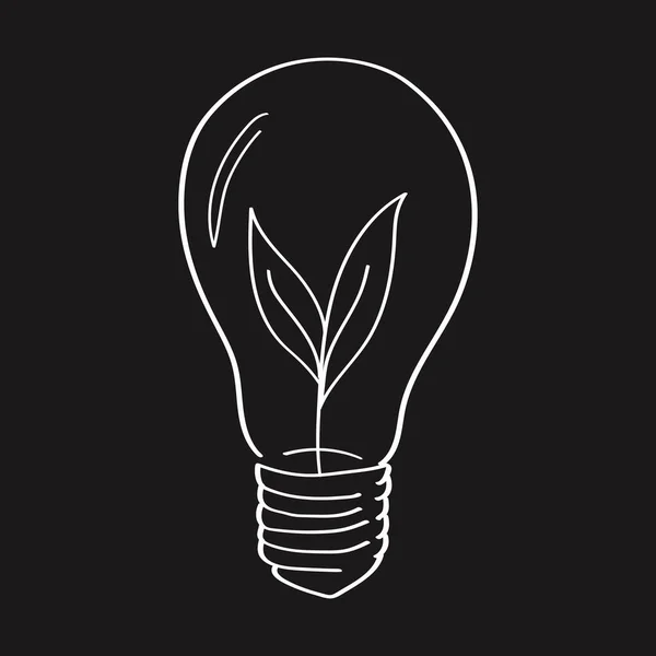 Light Bulb Icon Vector Line Illustration — Stock Vector