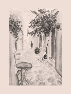 CYPRUS 'un suluboya çizim sanatı