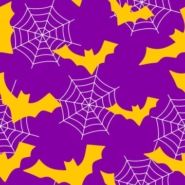 Cadılar Bayramı geçmişi. Kusursuz desen, vektör illüstrasyonu.