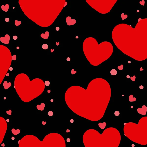 Друкувати День Святого Валентина Сердечками Безшовний Візерунок Ілюстраційне Мистецтво — стоковий вектор