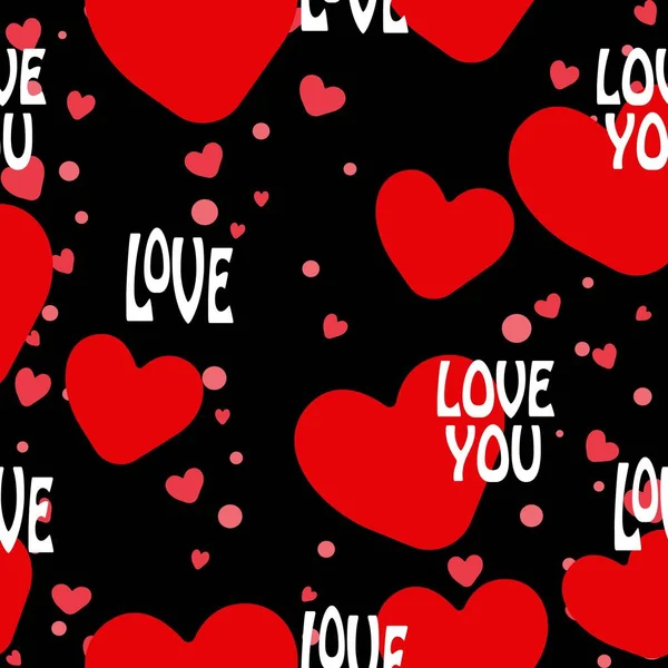 Drucken Valentinstag Hintergrund Mit Herzen Nahtloses Muster Illustrationskunst — Stockvektor