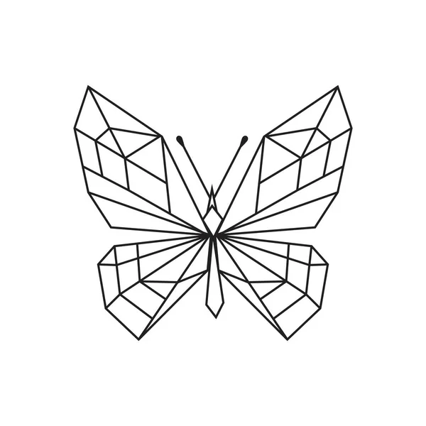 Arte Mariposa Geométrica Moderna Ilustración Vectores Línea — Vector de stock