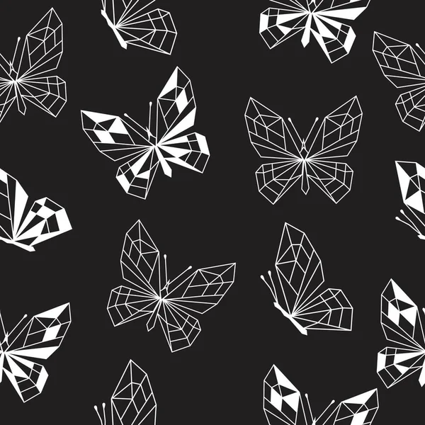 Modèle Sans Couture Art Papillon Géométrique Moderne Illustration Vectorielle Ligne — Image vectorielle