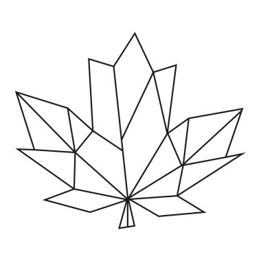  Modern geometrik yaprak sanatı, çizgi vektör çizimi