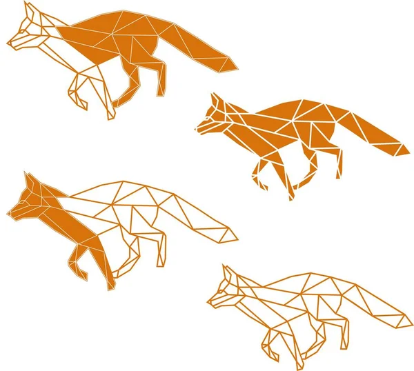 Running Wild Fox Geometrisk Konst — Stock vektor