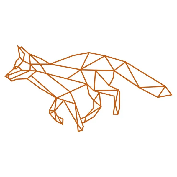Running Άγρια Αλεπού Γεωμετρική Τέχνη — Διανυσματικό Αρχείο