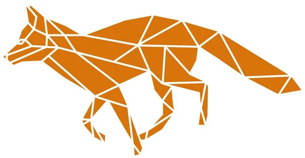 Running Wild Fox Geometrical Art — Stock Vector