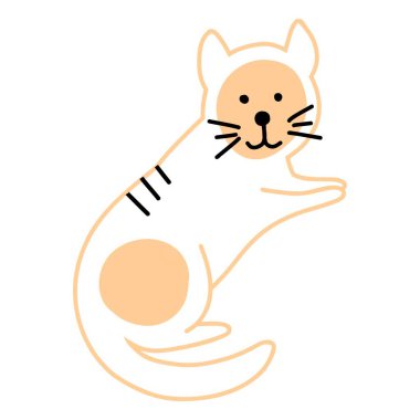 : Taslak kedilerden oluşan şirin bir koleksiyon. Vektör illüstrasyonu.