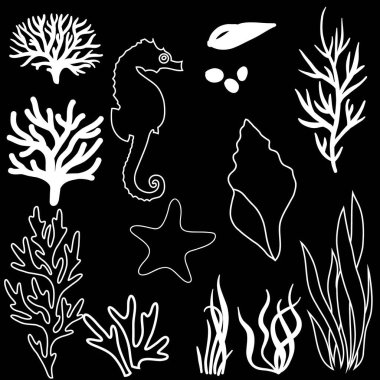 vektör deniz hayvanı kümesi