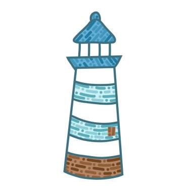 vektör deniz feneri simgesi, basit vektör illüstrasyonu