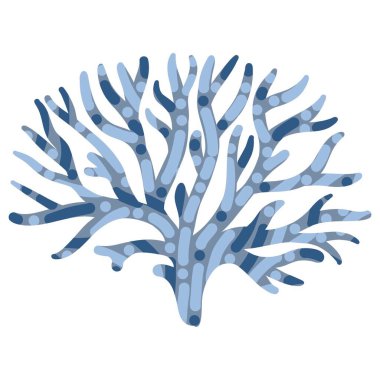 Mavi yosun ikonu. Beyaz arkaplanda deniz yosunu vektör simgesi düzlüğü