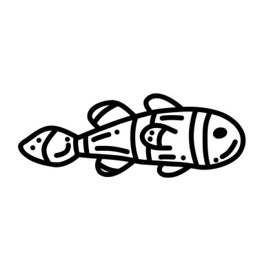 El çizimi balık, vektör çizim sanatı.