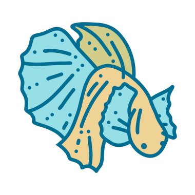 El çizimi balık sanatı. Vektör, resimleme.