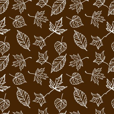 Yaprakların kusursuz desen arkaplanı.
