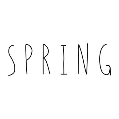 Bahar el yazısı, vektör illüstrasyon kartı.