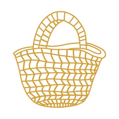 Çantanın el çizimi, vektör çizimi.