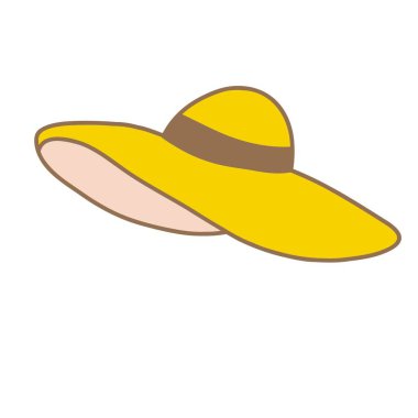 El çizimi sarı şapka, vektör çizimi.