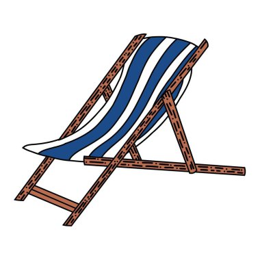 El çizimi plaj sandalyesi, vektör çizimi.