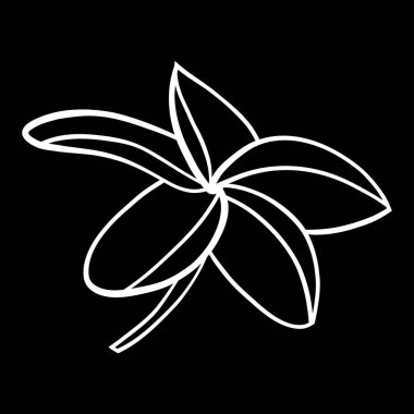 Siyah ikon üzerinde tropikal çiçek