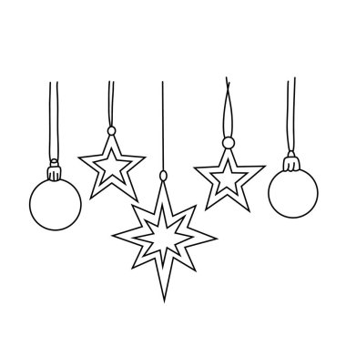 Yılbaşı ışıkları izole edilmiş simgeyi asıyor