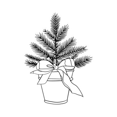 Yapraklı çam ağacı ikon tasarımı