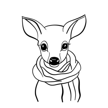 Eşarplı şirin geyik çizgisi