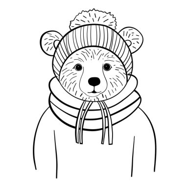 İzole ayı tasarım karikatür