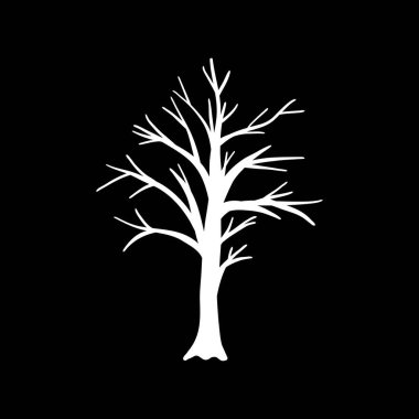 Arkaplanda siyah silueti olan ağaç