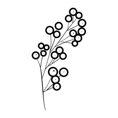 Beyaz arkaplan vektör illüstrasyon tasarımı üzerine dutlu dal