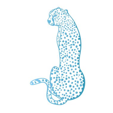 Elle çizilmiş şirin leopar çizimi. vektör