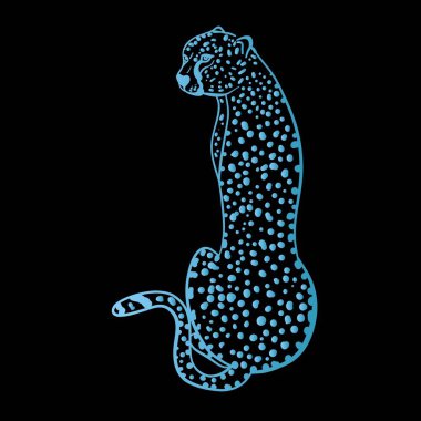 Siyah bir geçmişi olan leopar. vektör illüstrasyonu.