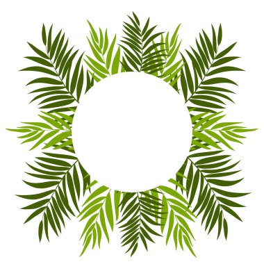 tropikal yaprak çerçevesi, vektör illüstrasyon tasarımı