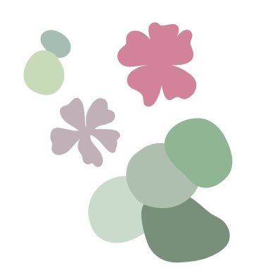 Farklı şekillerdeki soyut çiçeklerin vektör çizimi