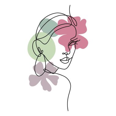 Soyut şekilli güzel bir kadın.