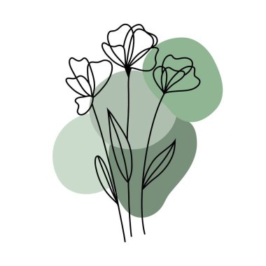 El çizimi çiçek vektör çizimi. vektör.