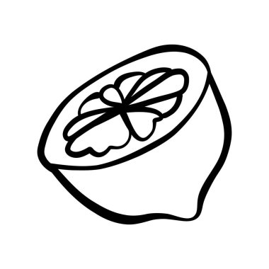 Kiraz ikonu vektör çizimi ile lezzetli tatlı