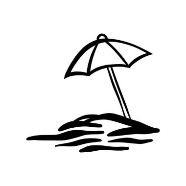 Satır şemsiye ikonu vektör illüstrasyonu