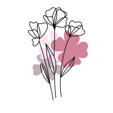 güzel çiçek simge vektör illüstrasyon izole