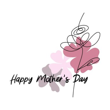 vektör el çizimi anneler günü tebrik kartı