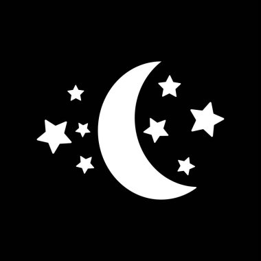 Ay ve yıldızların vektör çizimi