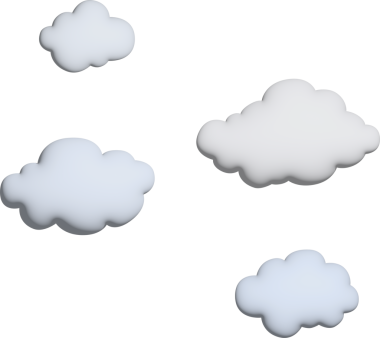 Bulut simgesi. 3 boyutlu resimleme. mavi simge.