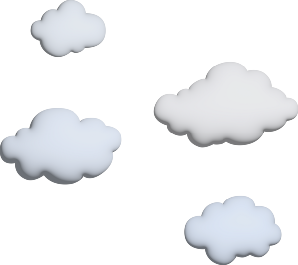 Bulut simgesi. 3 boyutlu resimleme. mavi simge.