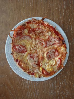 Pizza ahşap plaka.
