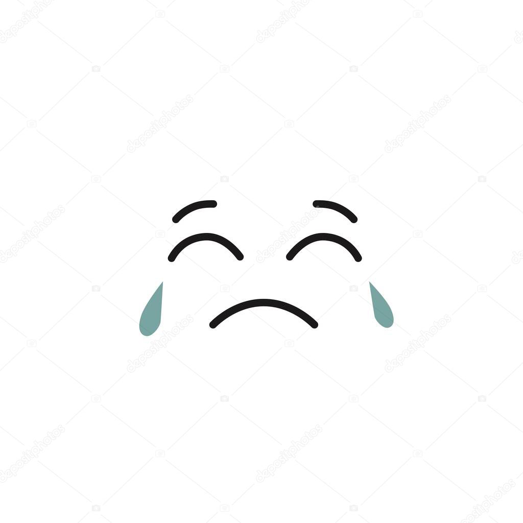 Vector illustration of sad face