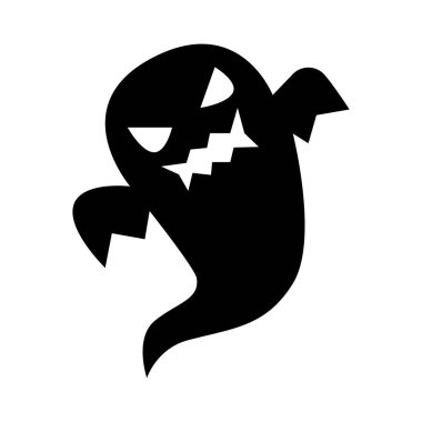 Korkunç cadılar bayramı ikonu, basit siyah stil.