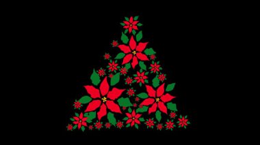 Çiçekli Noel ağacı, vektör illüstrasyonu