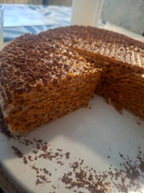 Tabakta çikolata ve krema