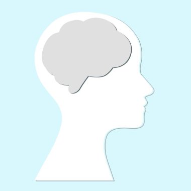 kadın beyin silueti profil vektörü