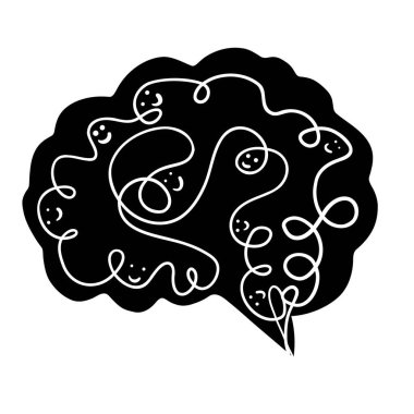 İnsan beyninin vektör illüstrasyonu