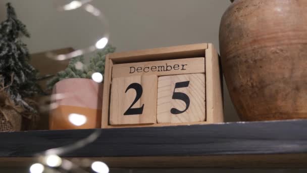 Una Hermosa Decoración Navidad Casa — Vídeo de stock